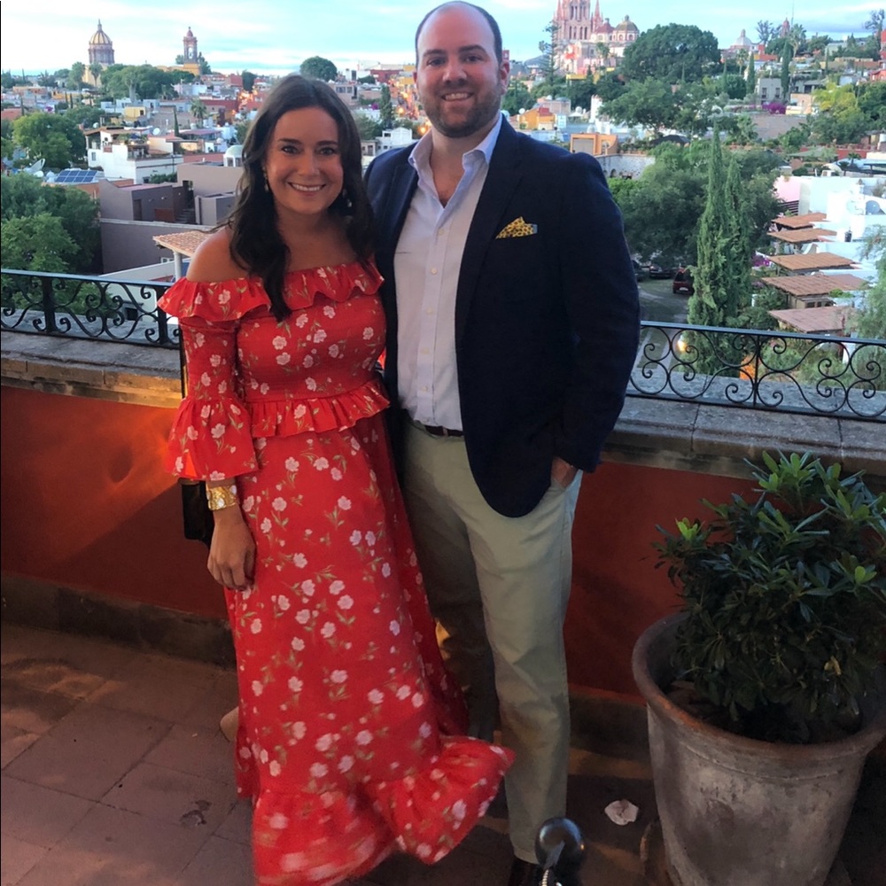 Top Shop off shoulder floral dress